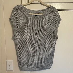 Ralph Lauren Black Label Silver Knit Sleeveless Sweater